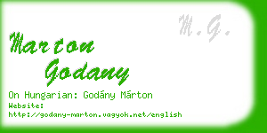 marton godany business card